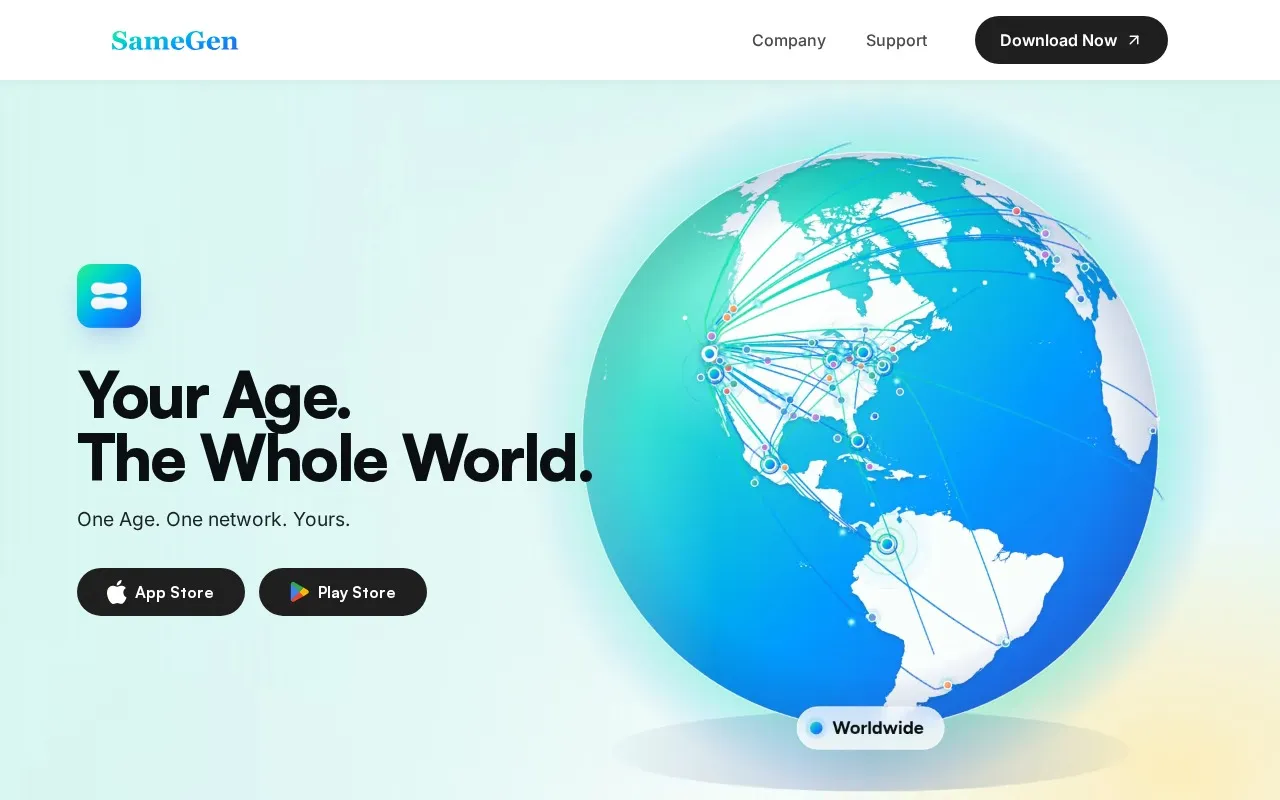 Screenshot of the Re website